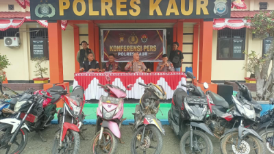 Polres Kaur Bekuk 2 Pencuri Motor Lintas Provinsi, 8 Unit BB Diamankan